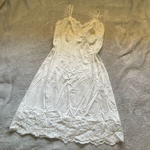 Vintage 60s Vanity Fair White Silky Nylon Slip Dress